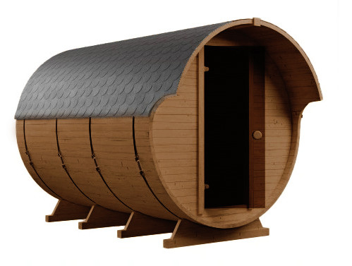 Oblo Barrel Sauna 3.0 m — Outdoor Wooden Sauna (4–6 persons)
