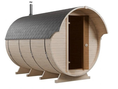 Oblo Barrel Sauna 3.0 m — Outdoor Wooden Sauna (4–6 persons)